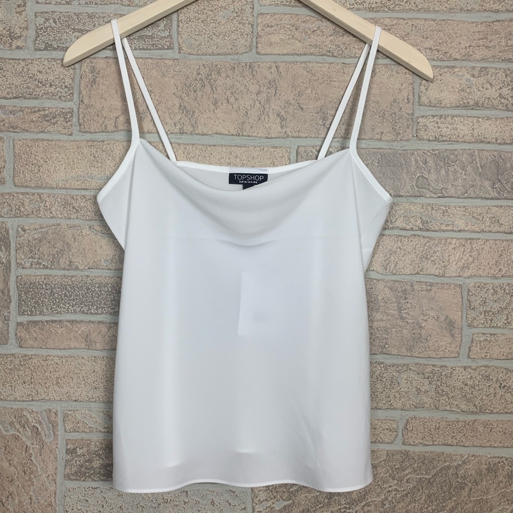 NWT Top Shop 12 White Cowl Neck Cami Tank Top - Picture 2 of 8